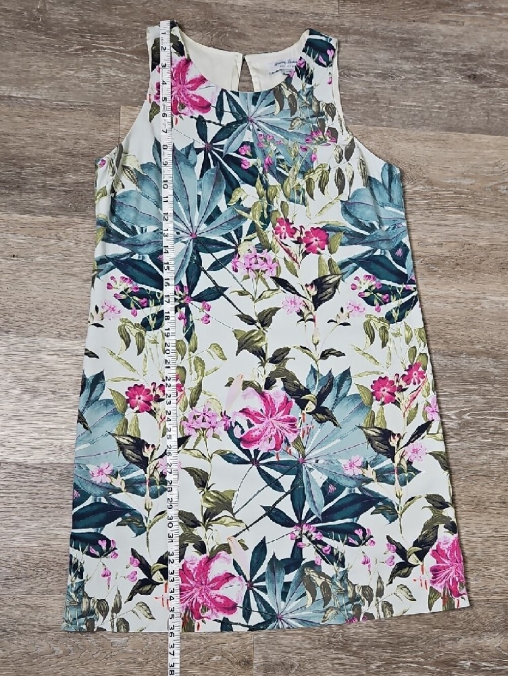 Tommy Bahama Canyon Silk White Magenta Green Sleevless Floral Dress Size Medium - Picture 9 of 9